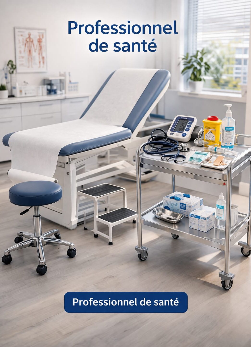 Cabinet Médical Chambre de consultation médicale avec table d'examen et équipement de santé.